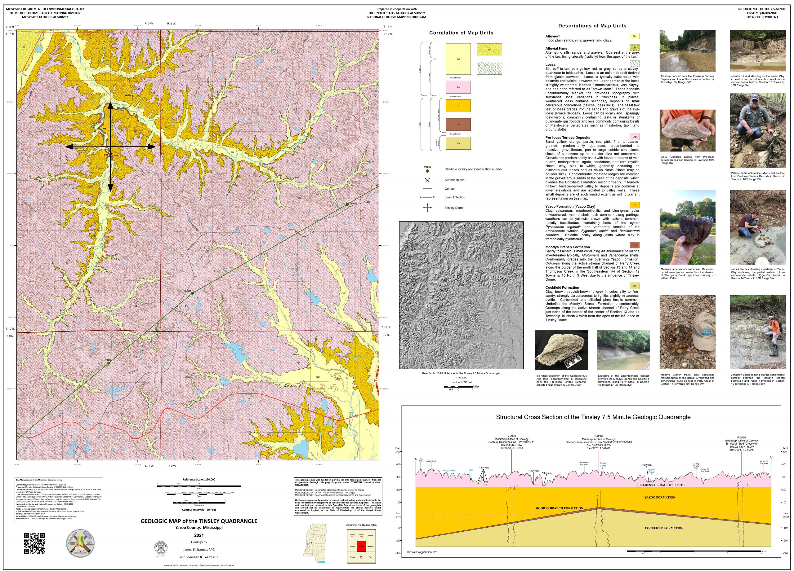 OF-321 Geologic Map of the Tinsley Quadrangle Yazoo County, Mississippi