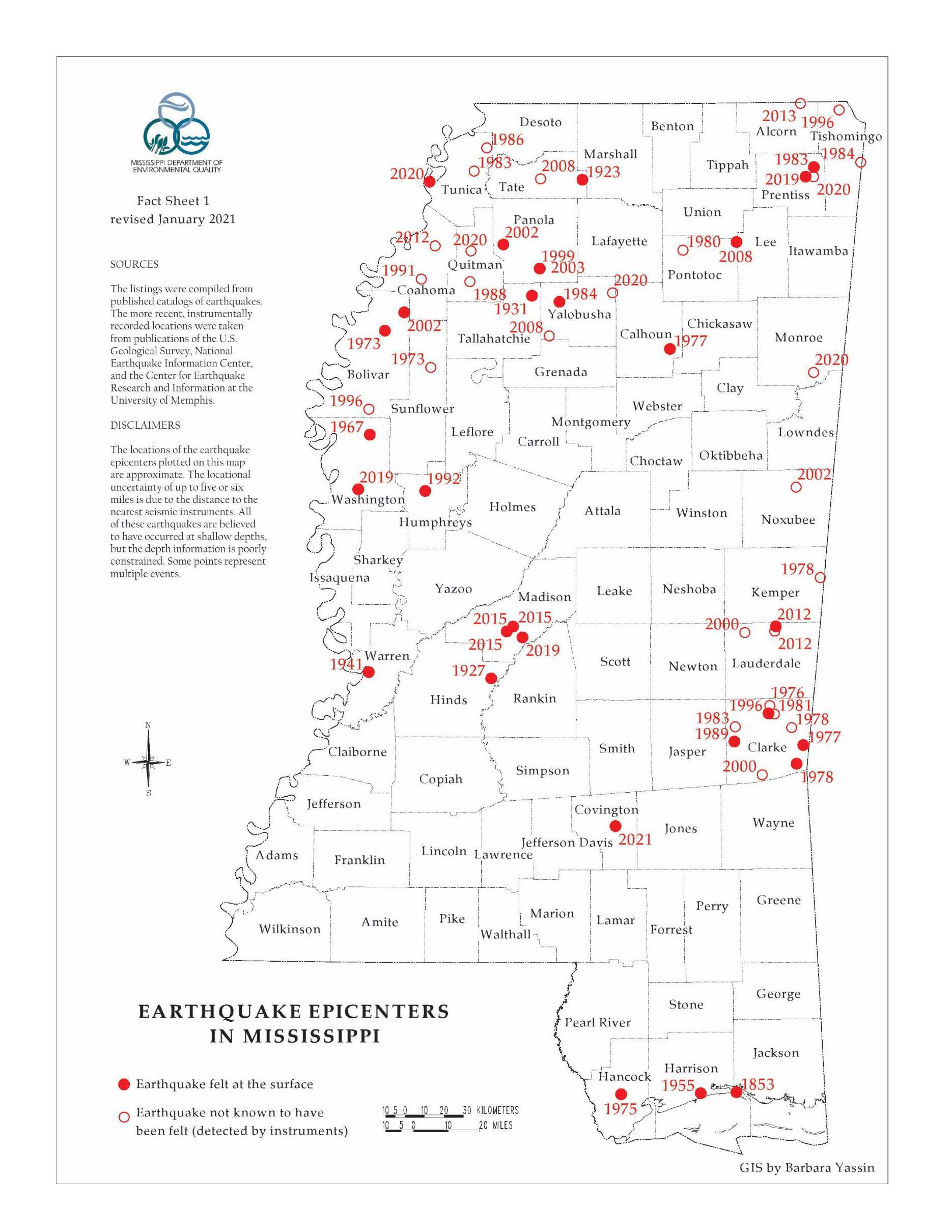 Fact Sheet 1 Earthquakes in Mississippi MDEQ