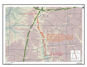 Map showing the Pearl River Contact Advisory